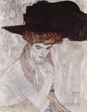 symbolism Painting - Derschwarze Hut Symbolism Gustav Klimt